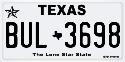 TX license plate BUL3698