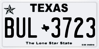 TX license plate BUL3723