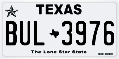 TX license plate BUL3976