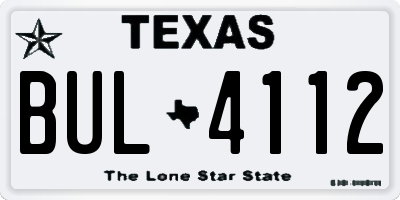 TX license plate BUL4112