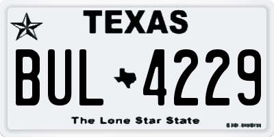 TX license plate BUL4229