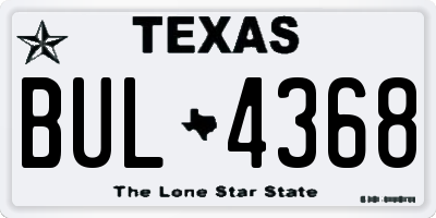 TX license plate BUL4368
