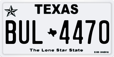 TX license plate BUL4470