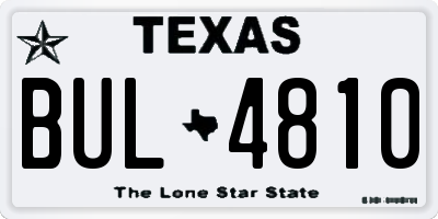 TX license plate BUL4810