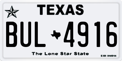TX license plate BUL4916