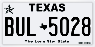 TX license plate BUL5028