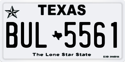 TX license plate BUL5561