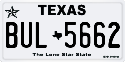TX license plate BUL5662