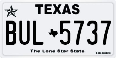 TX license plate BUL5737