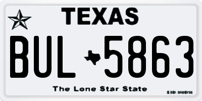 TX license plate BUL5863