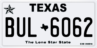 TX license plate BUL6062