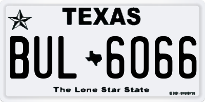 TX license plate BUL6066