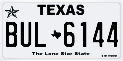 TX license plate BUL6144