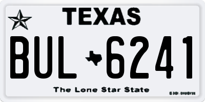TX license plate BUL6241