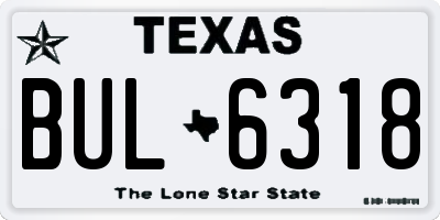 TX license plate BUL6318