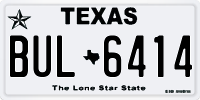 TX license plate BUL6414