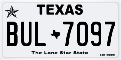 TX license plate BUL7097