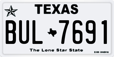 TX license plate BUL7691