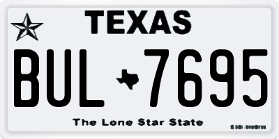 TX license plate BUL7695