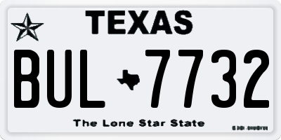 TX license plate BUL7732