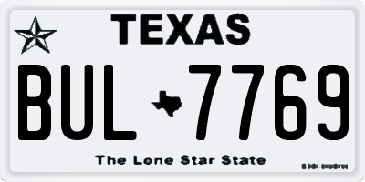 TX license plate BUL7769