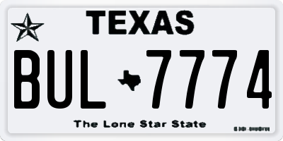 TX license plate BUL7774