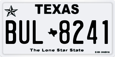 TX license plate BUL8241