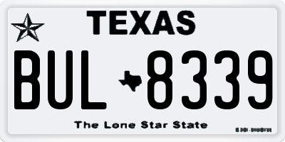 TX license plate BUL8339
