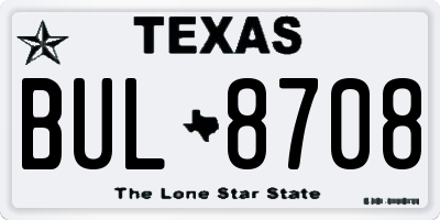 TX license plate BUL8708