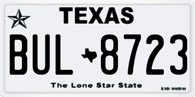 TX license plate BUL8723