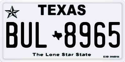 TX license plate BUL8965