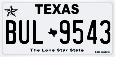 TX license plate BUL9543