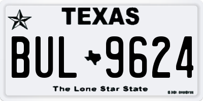 TX license plate BUL9624