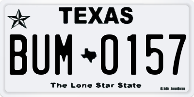 TX license plate BUM0157