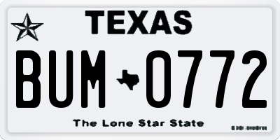 TX license plate BUM0772