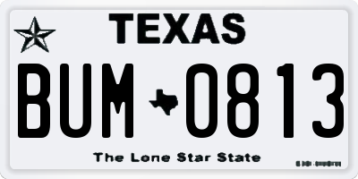 TX license plate BUM0813
