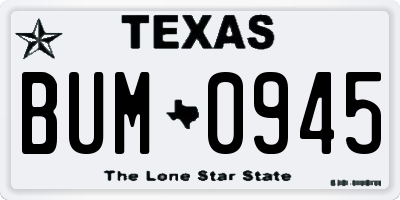 TX license plate BUM0945