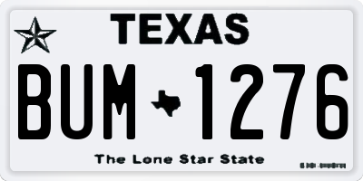 TX license plate BUM1276