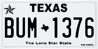 TX license plate BUM1376