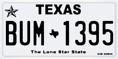 TX license plate BUM1395