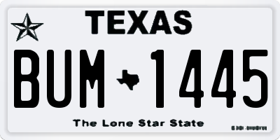 TX license plate BUM1445