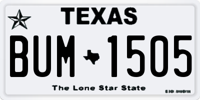 TX license plate BUM1505