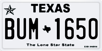 TX license plate BUM1650