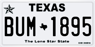 TX license plate BUM1895