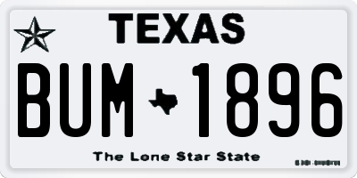 TX license plate BUM1896