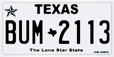 TX license plate BUM2113