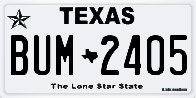 TX license plate BUM2405