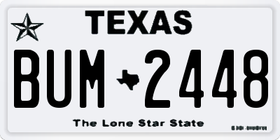 TX license plate BUM2448
