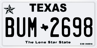 TX license plate BUM2698