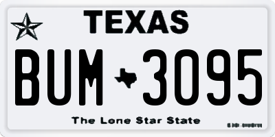 TX license plate BUM3095